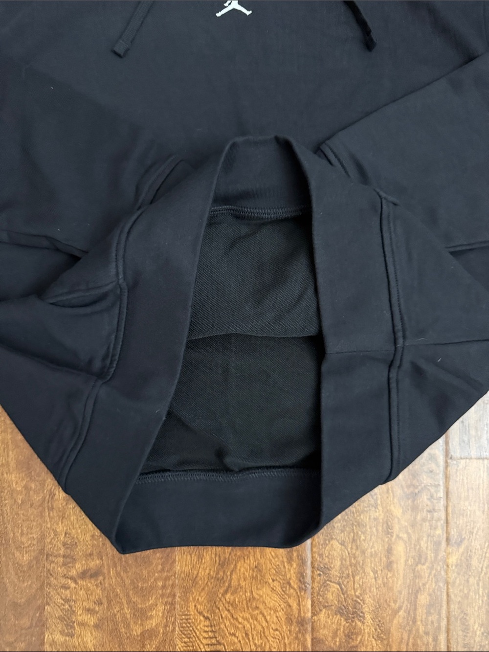 Jordan Sports Black Pullover Hoodie with White Jumpman - Picture 8 of 11